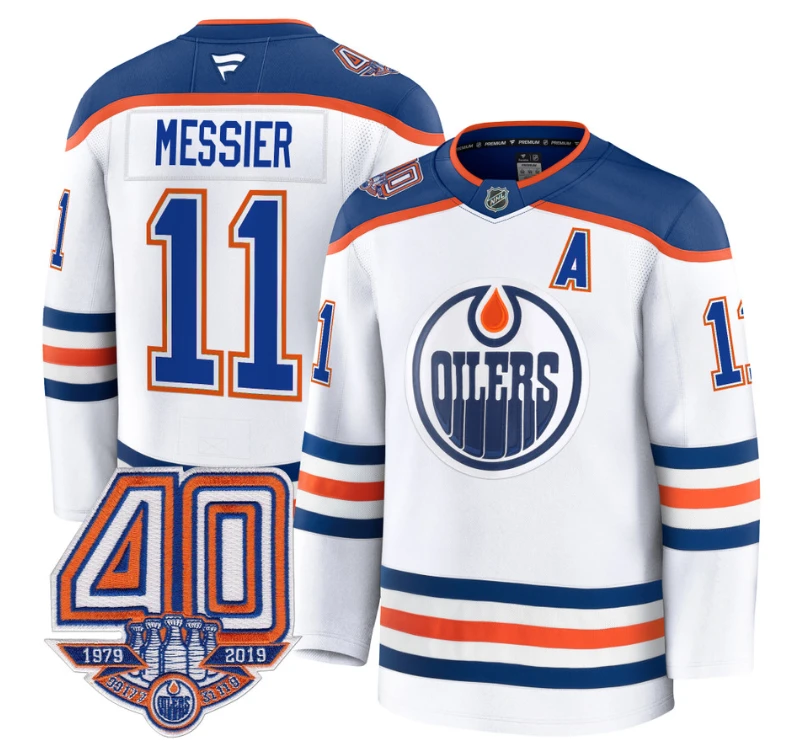 Men's Mark Messier Jersey #11 Edmonton Oilers 40th Anniversary Stitched Away by Hockey David