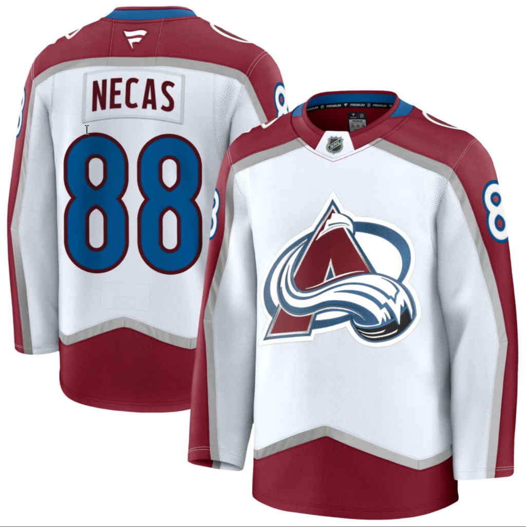 Men's Martin Necas Jersey #88 Colorado Avalanche All Stitched White by Hockey David