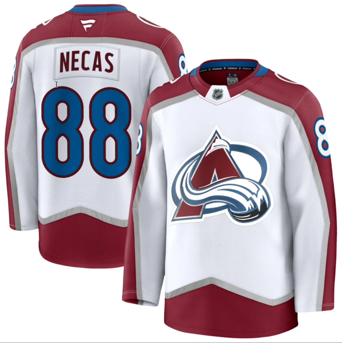 Men's Martin Necas Jersey #88 Colorado Avalanche All Stitched White by Hockey David