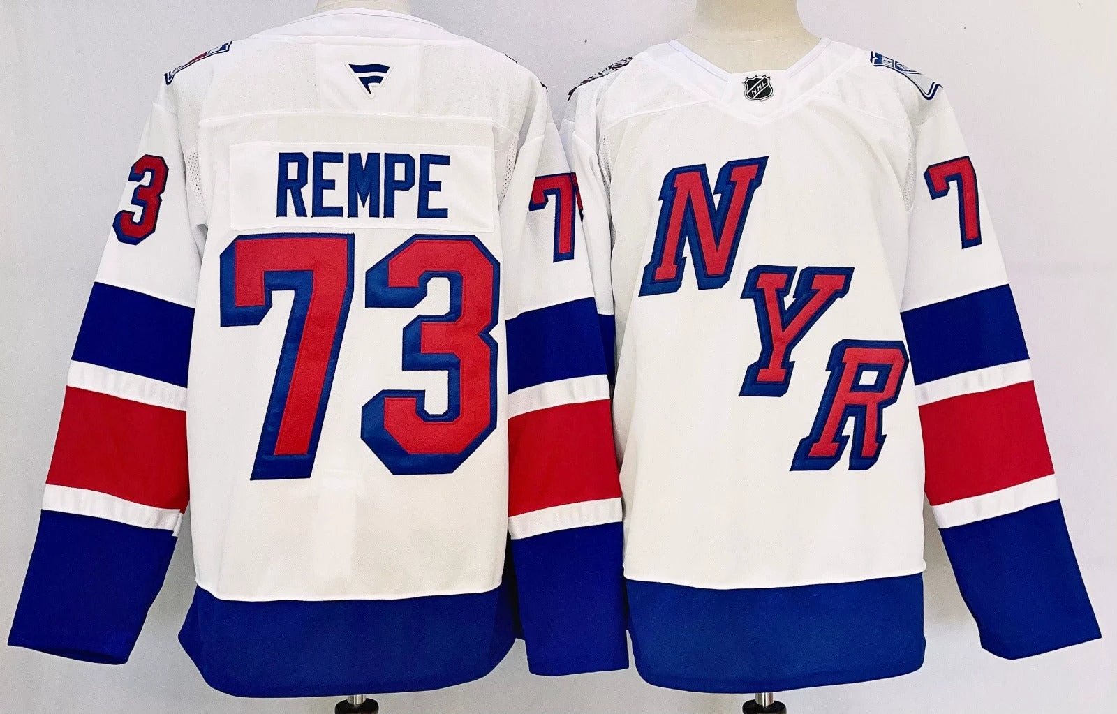 Men’s Matt Rempe Jersey #73 New York Rangers White Alternate Stitched by Hockey David