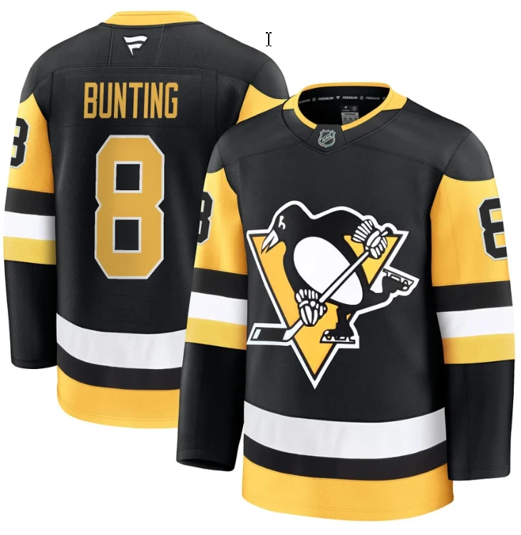 Men's Michael Bunting Jersey #8 Pittsburgh Penguins 2025 Premium All Stitched by Hockey David