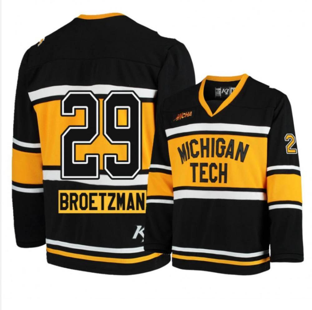 Men's Michigan Tech Huskies #28 Trenton Bliss Hockey All Stitched Black Jersey by Hockey David