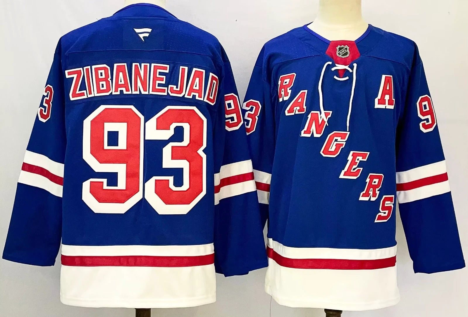 Men’s Mika Zibanejad Jersey #93 New York Rangers Blue Home Stitched by Hockey David