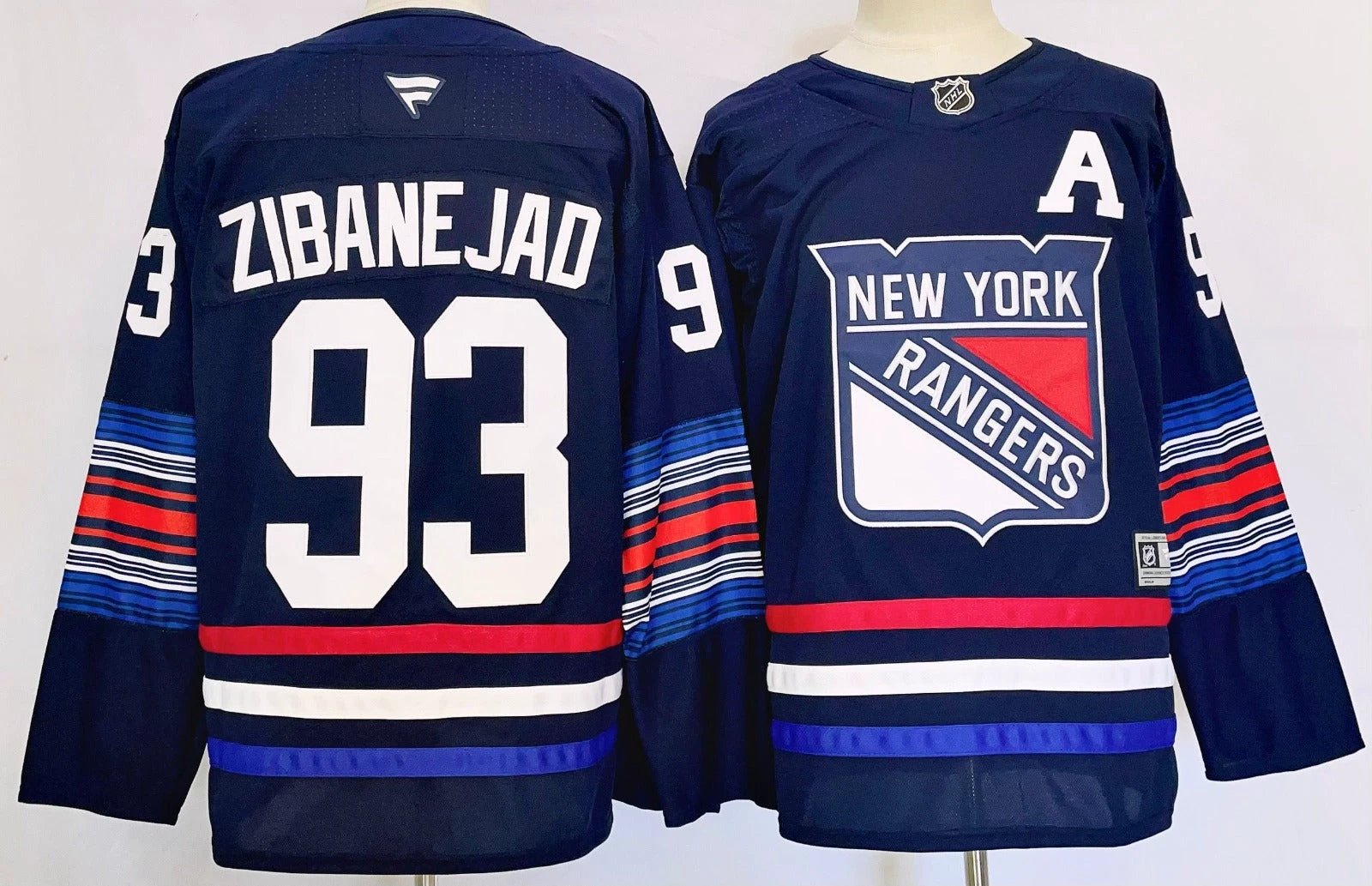 Men’s Mika Zibanejad Jersey #93 New York Rangers Navy Alternate Stitched by Hockey David