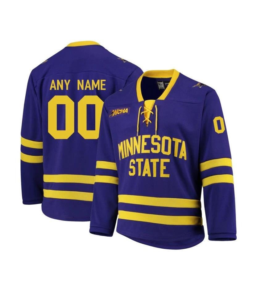 Men's Minnesota State Mavericks Custom Purple Hockey Jersey by Hockey David