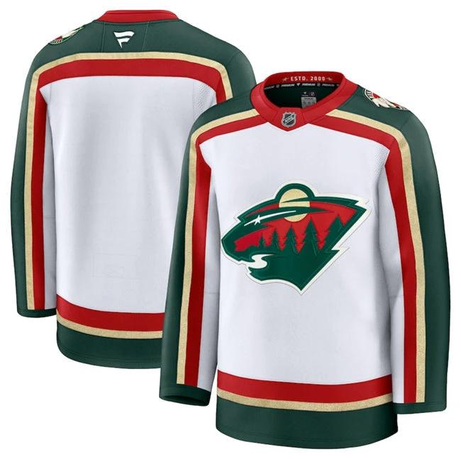 Men's Minnesota Wild Jersey Blank White 2025 25th Anniversary Stitched by Hockey David