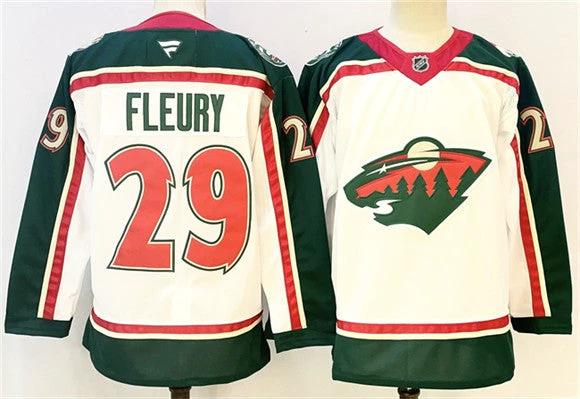 Men's Minnesota Wild #29 Marc-Andre Fleury Jersey White 2025 25th Anniversary Stitched by Hockey David