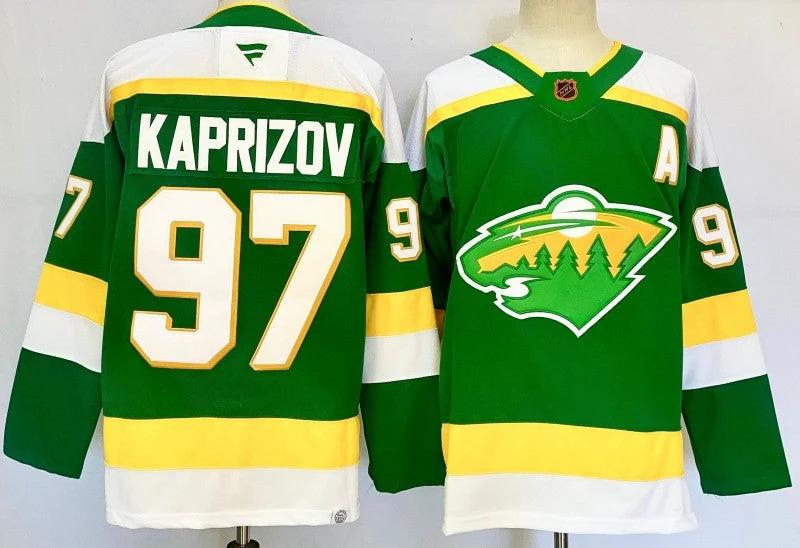 Men's Minnesota Wild #97 Kirill Kaprizov Jersey Stitched by Hockey David