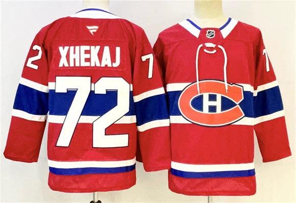 Men's Montreal Canadiens #72 Arber Xhekaj Jersey Red 2024-25 Stitched by Hockey David