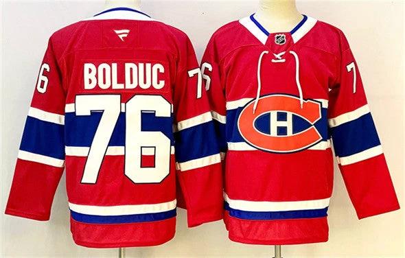 Men's Montreal Canadiens #76 Zack Bolduc Jersey Red 2024-25 Stitched by Hockey David