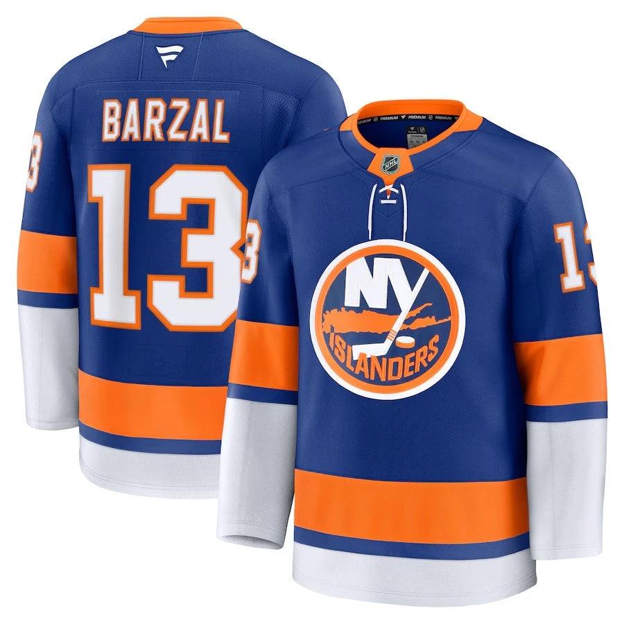 Men's New York Islanders #13 Mathew Barzal Home Premium Jersey Royal by Hockey David