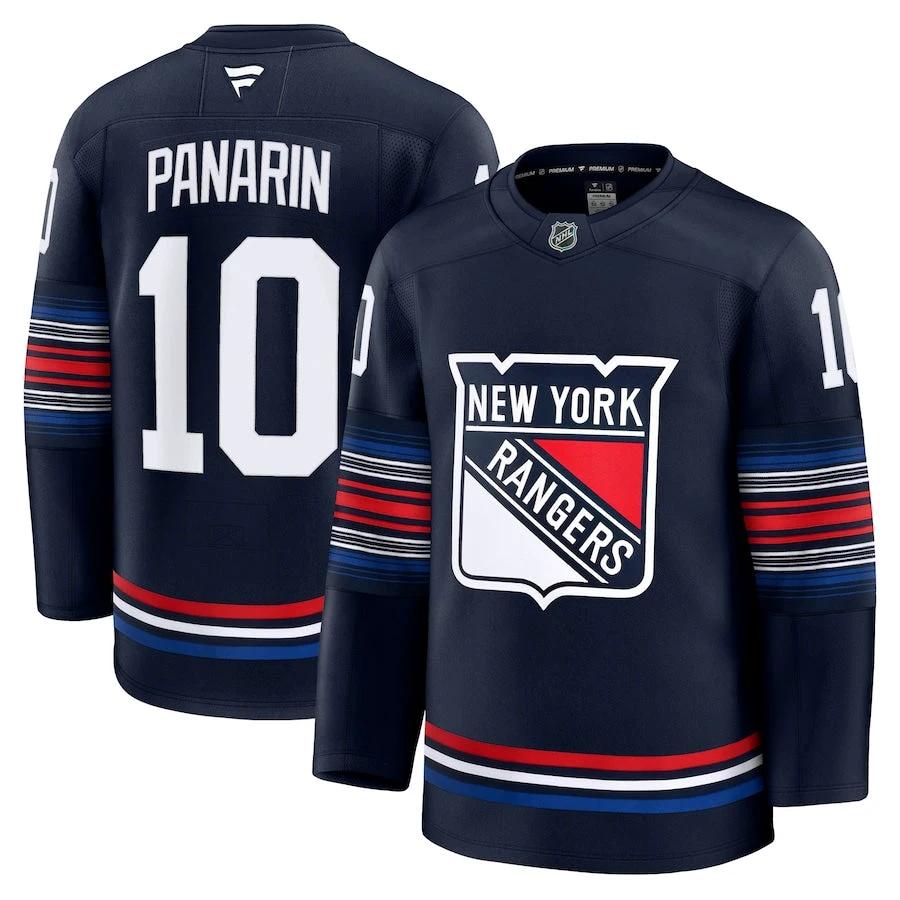 Men's New York Rangers #10 Artemi Panarin Alternate Premium Jersey Navy by Hockey David