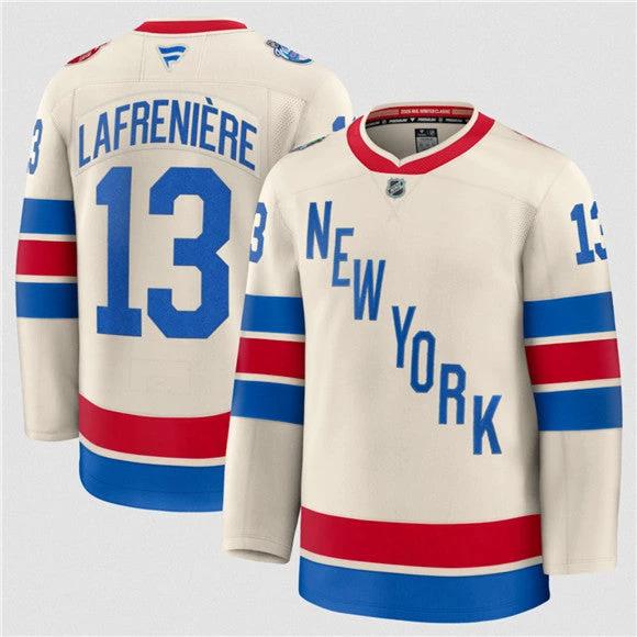 Men's New York Rangers #13 Alexis Lafreniere Cream 2026 Winter Classic Stitched Hockey Jersey by Hockey David