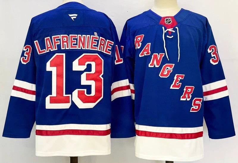 Men's New York Rangers #13 Alexis Lafreniere Jersey Stitched by Hockey David