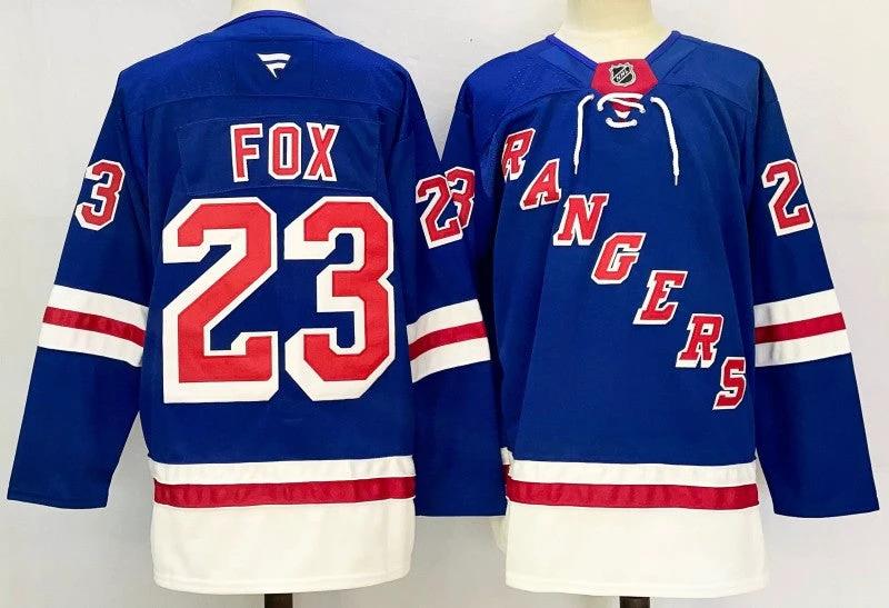 Men's New York Rangers #23 Adam Fox Jersey Stitched by Hockey David