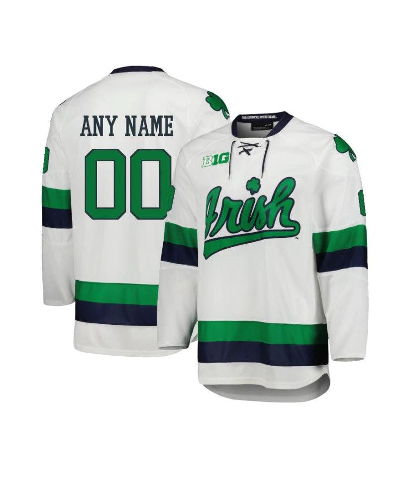Men's Notre Dame Fighting Irish Custom Team White Hockey Jersey by Hockey David
