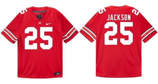 Men's Ohio State Buckeyes #25 Bo Jackson Red Stitched Football Jersey by My Store NCAA Football Jerseys