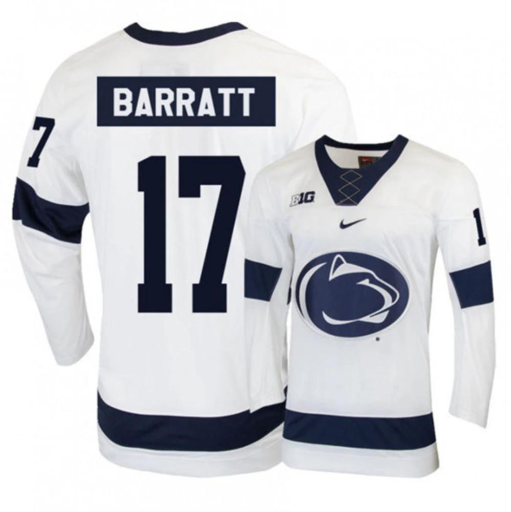 Men's Penn State Nittany Lions #17 Evan Barratt Stitched White Hockey Jersey by Hockey David