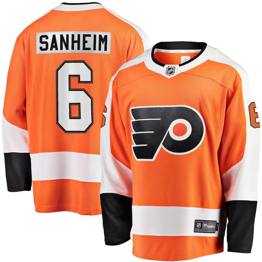 Men's Philadelphia Flyers #6 Travis Sanheim Premier Breakaway Player Jersey Orange by Hockey David