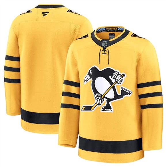 Men's Pittsburgh Penguins Blank Gold 2025 Alternate Stitched Jersey by Hockey David