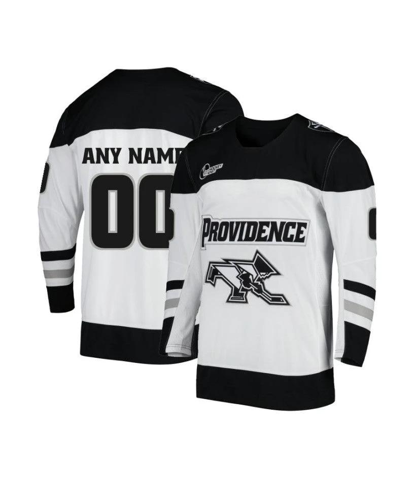 Men's Providence Friars Custom White Hockey Jersey by Hockey David