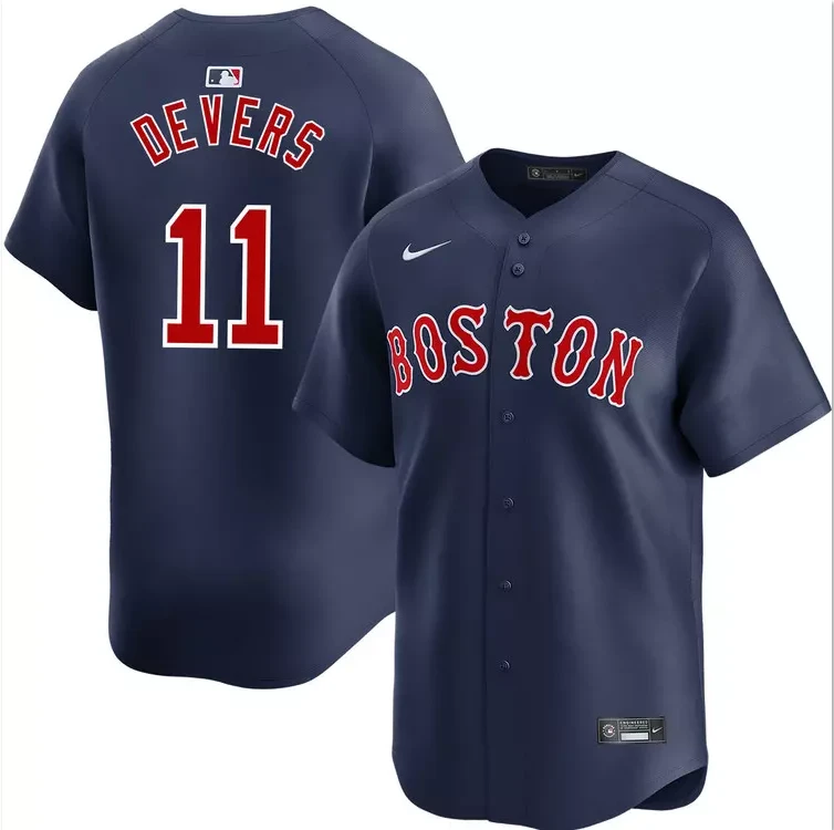 Men's Rafael Devers Navy Alternate Replica Player Stitched Jersey #11 by My Store