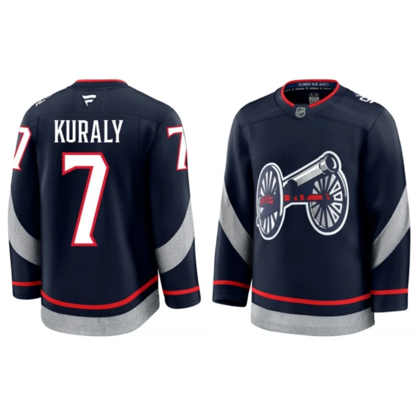 Men's Sean Kuraly Jersey #7 Columbus Blue Jackets 2025 Stadium Series by Hockey David