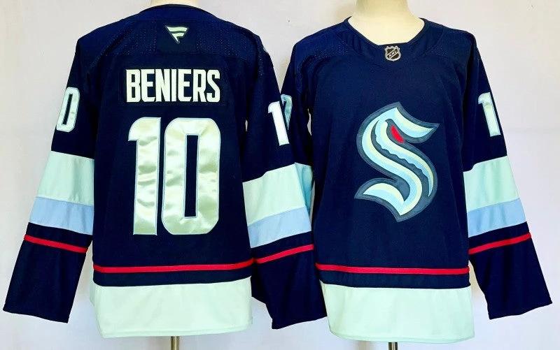 Men's Seattle Kraken #10 Matty Beniers Jersey Stitched by Hockey David