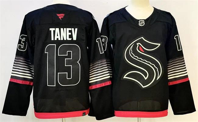 Men's Seattle Kraken #13 Brandon Tanev Black 2026 Alternate Stitched Hockey Jersey by Hockey David