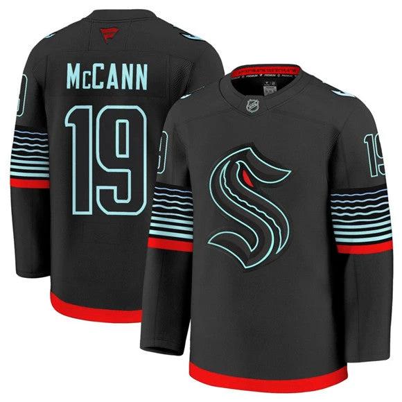 Men's Seattle Kraken #19 Jaden Schwartz Jersey Black Alternate Stitched by Hockey David