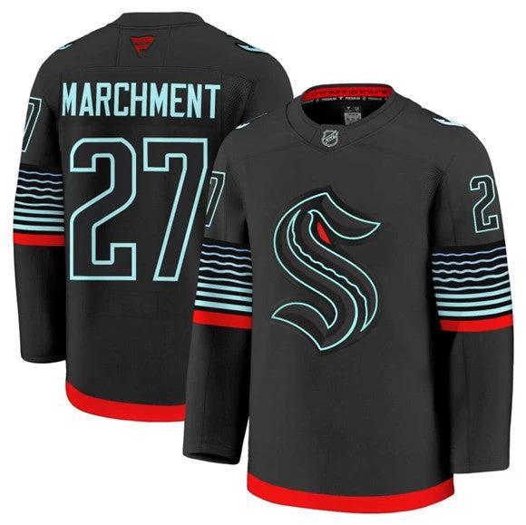 Men's Seattle Kraken #27 Mason Marchment Jersey Black Alternate Stitched by Hockey David