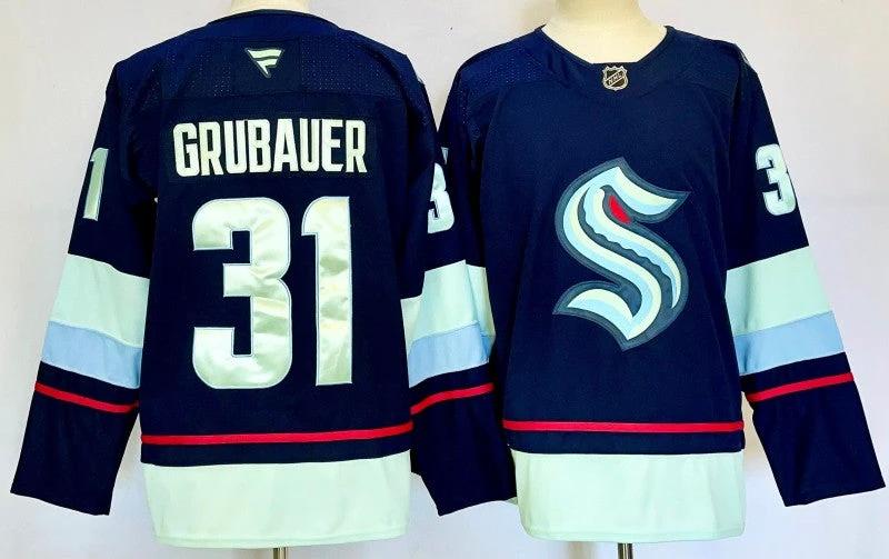 Men's Seattle Kraken #31 Philipp Grubauer Jersey Stitched by Hockey David