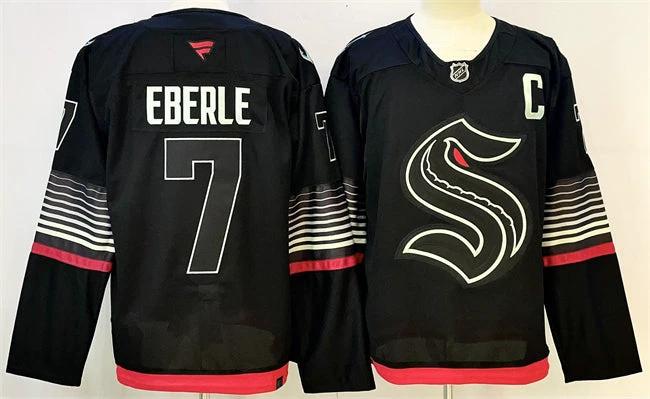 Men's Seattle Kraken #7 Jordan Eberle Black 2026 Alternate Stitched Hockey Jersey by Hockey David
