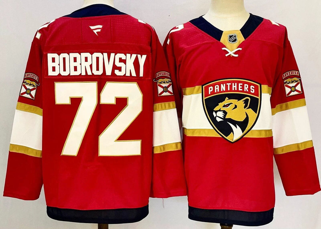 Men’s Sergei Bobrovsky Jersey #72 Florida Panthers Red All Stitched by Hockey David