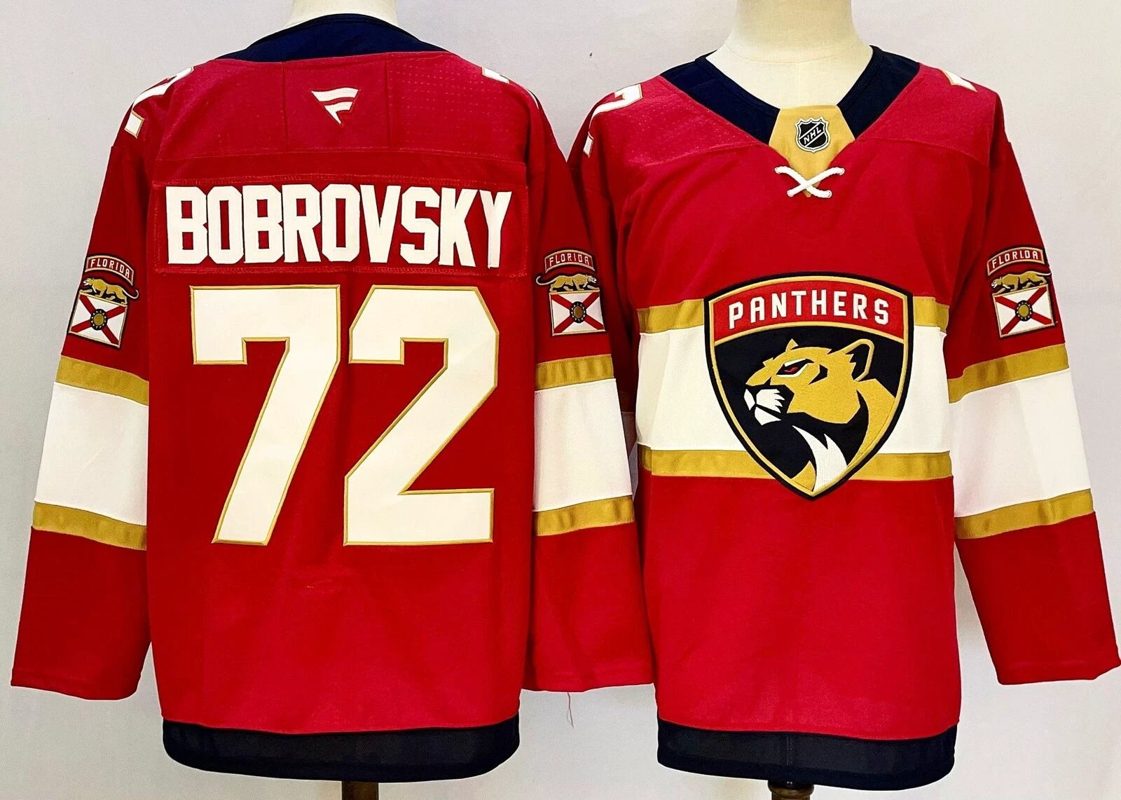 Men’s Sergei Bobrovsky Jersey #72 Florida Panthers Red All Stitched by Hockey David