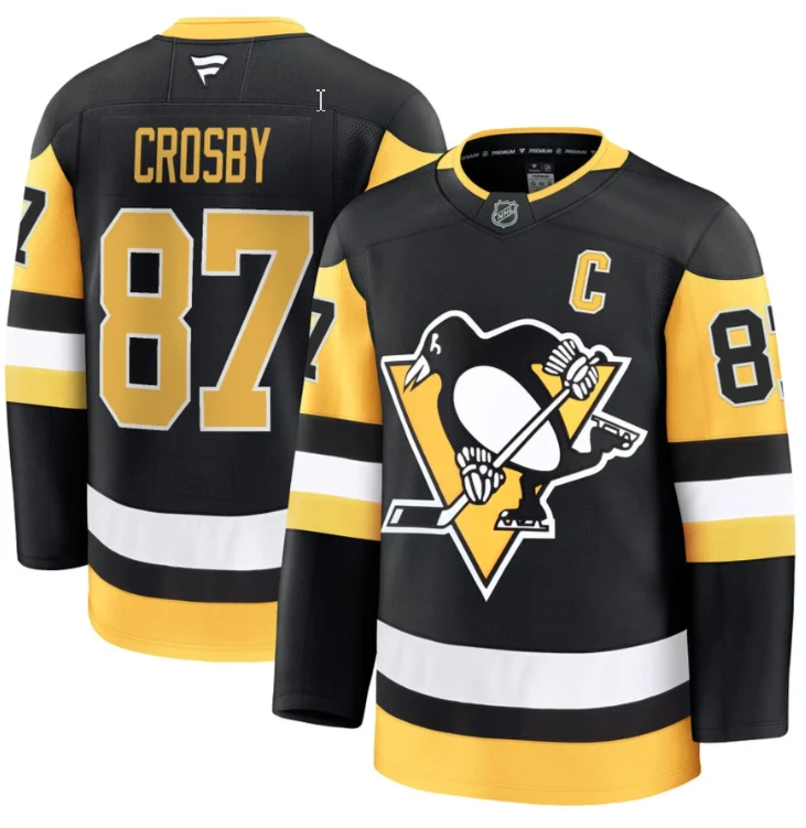 Men's Sidney Crosby Jersey #87 Pittsburgh Penguins 2025 Premium All Stitched by Hockey David