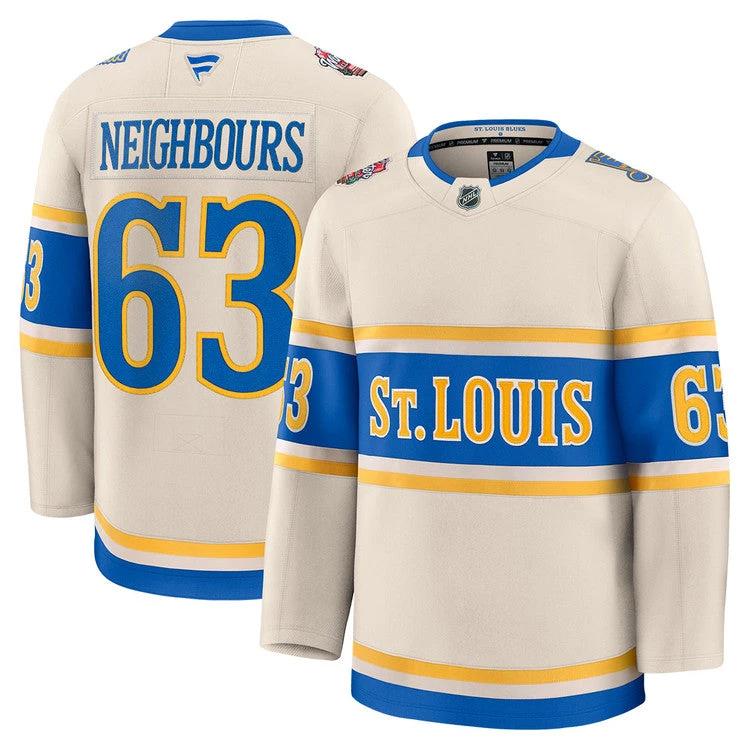 Men's St. Louis Blues #63 Jake Neighbours 2025 Winter Classic Jersey by Hockey David