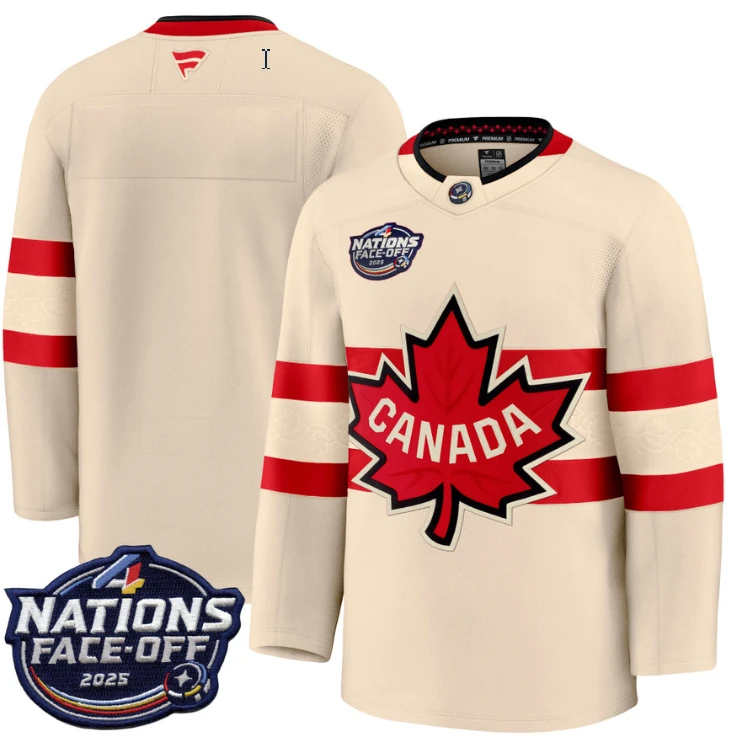 Men's Team Jersey Canada 4 Nations Face-Off 2025 Stitched Cream by Hockey David