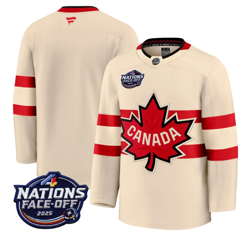 Men's Team Jersey Canada 4 Nations Face-Off 2025 V2 Stitched Cream by Hockey David