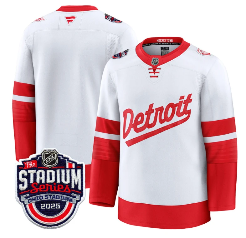 Men's Team Jersey Detroit Red Wings 2025 Stadium Series Patch Stitched by Hockey David
