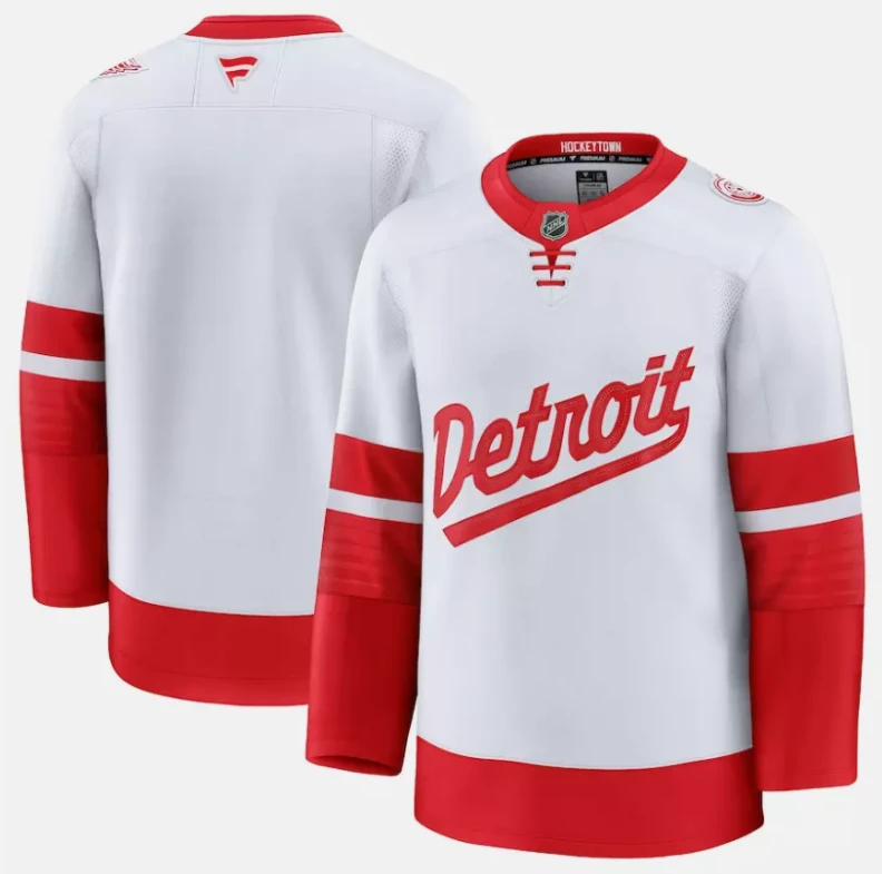 Men's Team Jersey Detroit Red Wings White 2025 Stadium Series Stitched by Hockey David