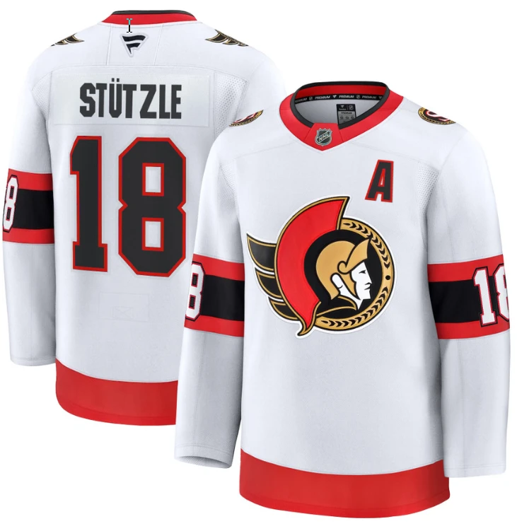 Men's Tim Stutzle Jersey #18 Ottawa Senators 2025 Premium Away All Stitched by Hockey David