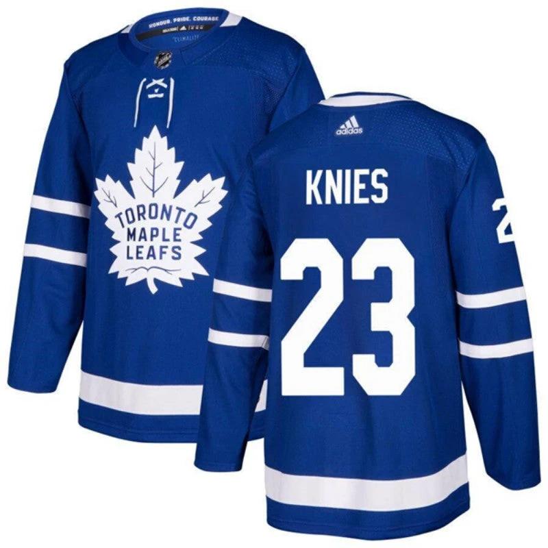 Men's Toronto Maple Leafs #23 Matthew Knies Jersey Stitched Blue by Hockey David