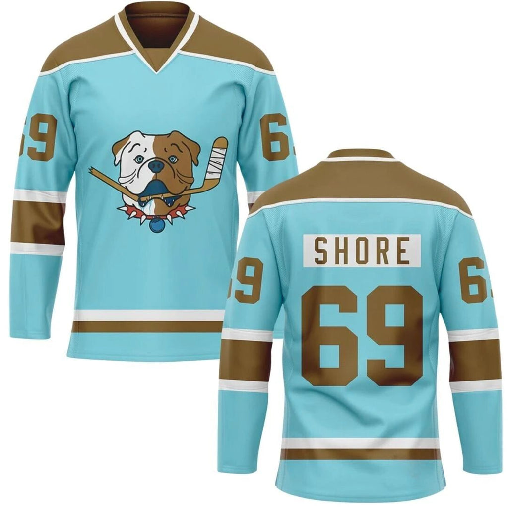 Men's TronX Blueberry Bulldogs Blue Shore 69 Series Senior Fan Hockey Jerseys by Hockey David