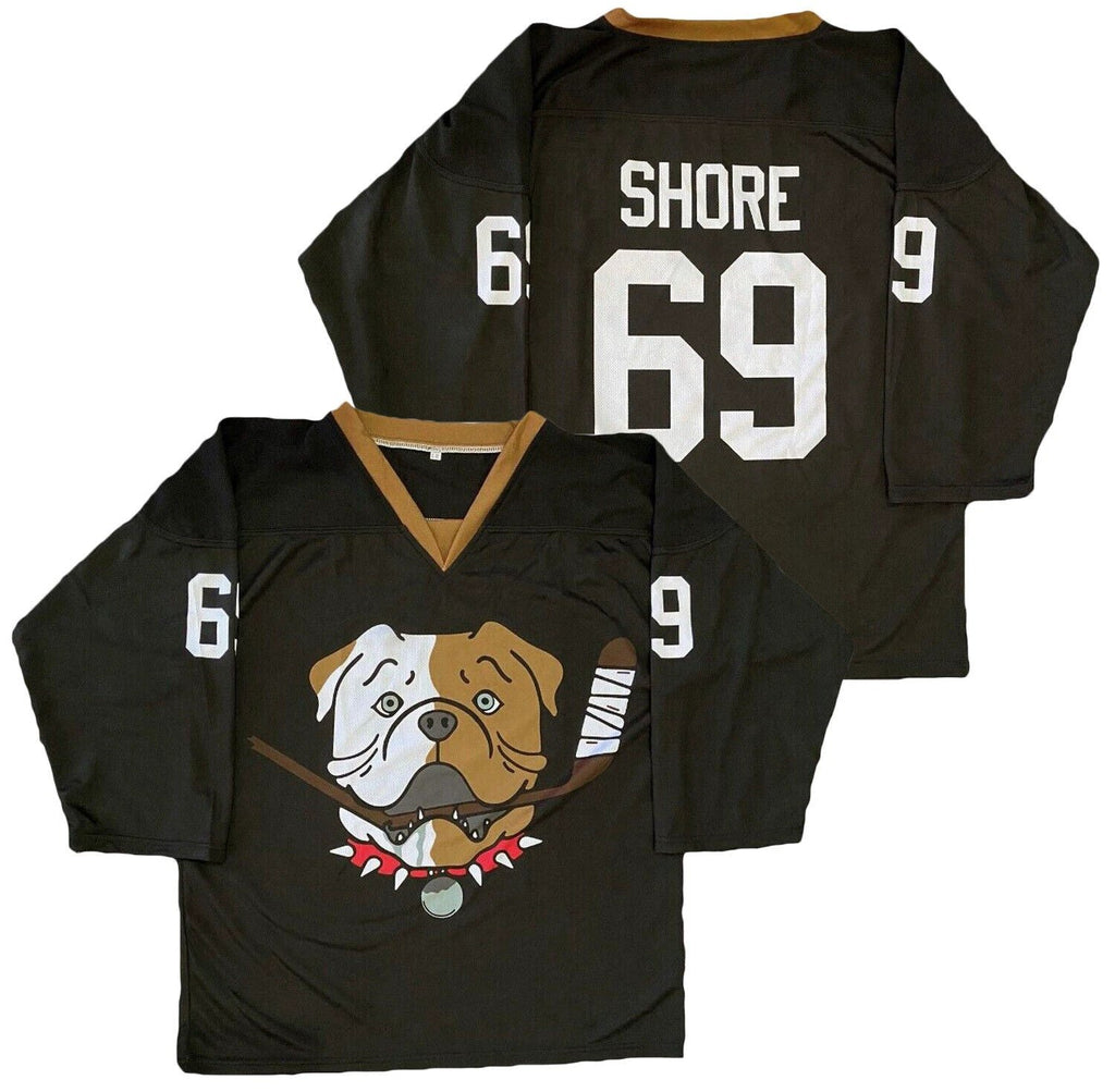 Men's TronX Bulldogs Black Shore 69 TV Series Hockey Jerseys by Hockey David