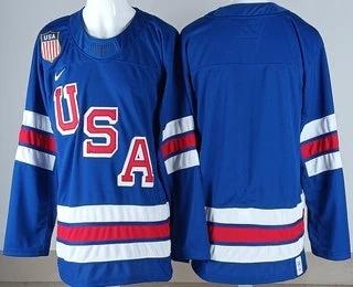 Men's USA Blank Blue 2026 Olympics Hockey Jersey by Hockey David