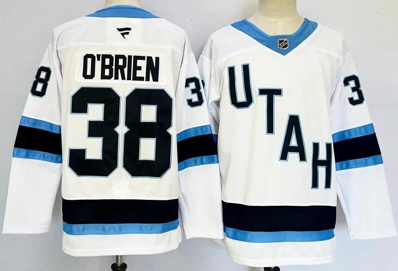 Men's Utah Hockey Club #38 Liam O'Brien Jersey Stitched White by Hockey David