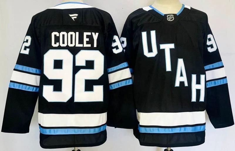 Men's Utah Hockey Club #92 Logan Cooley Jersey Stitched Black by Hockey David