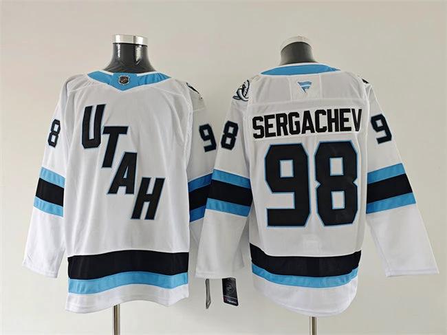 Men's Utah Mammoth #98 Mikhail Sergachev White 2025 Stitched Jersey by Hockey David