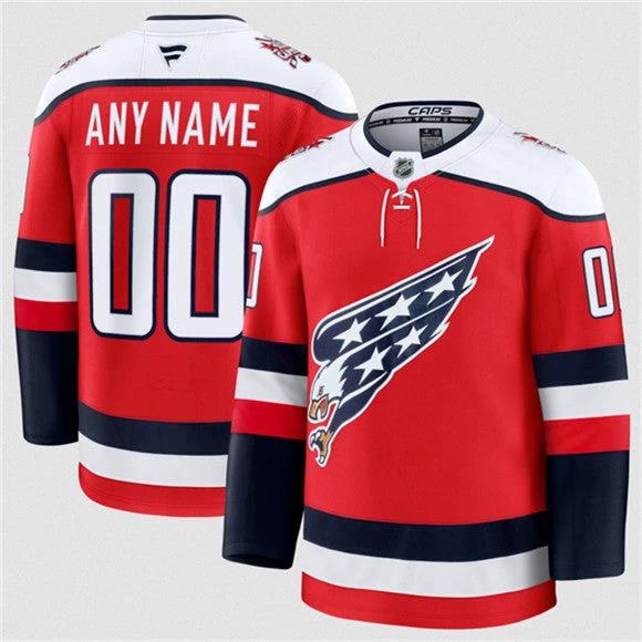 Men's Washington Capitals Active Player Custom Red 2025-26 Alternate Stitched Hockey Jersey by Hockey David